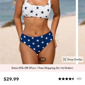 NWT CUPSHE reversible Patriotic 2 Piece